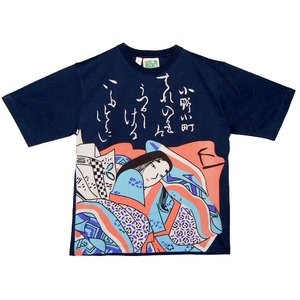 レディス　和柄Ｔシャツ　小野小町　ネイビー