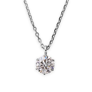 ダイヤモンドペンダント/ネックレス 一粒 K18 ホワイトゴールド  0.2ct ダイヤネックレス 6本爪 Hカラー I1クラス Good 中央宝石研究所ソーティング済み