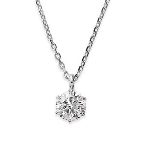 ダイヤモンドペンダント/ネックレス 一粒 K18 ホワイトゴールド  0.3ct ダイヤネックレス 6本爪 Hカラー I1クラス Good 中央宝石研究所ソーティング済み