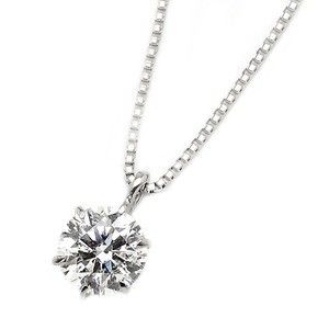 ダイヤモンド ネックレス 0.5ct 一粒 プラチナ Pt900 ダイヤネックレス 6本爪 F～Hカラー VSクラス Excellentアップ 3EX若しくはH&C 中央宝石研究所 鑑定書付き
