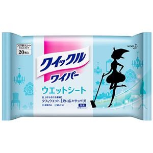 (まとめ) 花王 クイックルワイパー ウエットシート 1セット(60枚：20枚×3パック) 【×2セット】