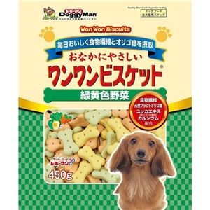 〔まとめ〕 ドッグフード ペットフード ドギーマン ハヤシ ワンワンビスケット 緑黄色野菜 450g 6セット ペット用品【代引不可】