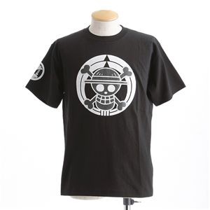 むかしむかし ワンピースコレクション 和柄半袖Tシャツ  S-2450/家紋海賊旗 黒L