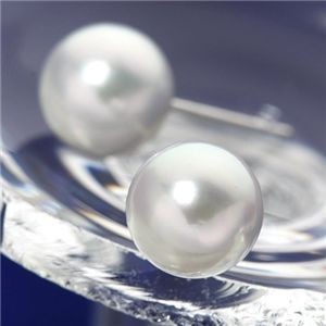 K14WG 7～7.5mm あこやナチュラルグレーパールピアス （あこや真珠）