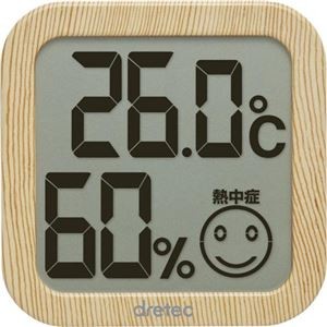 （まとめ） DRETEC デジタル温湿度計 ナチュラルウッド O-271NW 【×3セット】