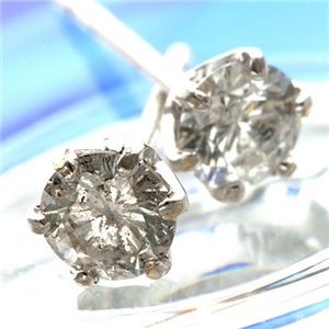 K18WG 0.3ctダイヤモンドピアス