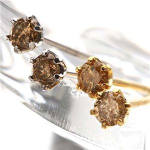 18金イエローゴールド ダイヤモンドピアス 0.1ct&18金ホワイトゴールドダイヤピアス 0.1ct