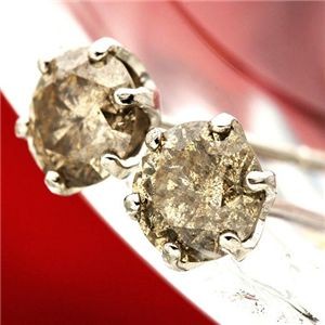 Pt900 ブラウン ダイヤモンドピアス 0.5ct プラチナ