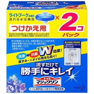 （まとめ）花王 トイレマジックリン流すだけで勝手にキレイ ライトブーケの香り つけかえ用 80g 1セット（2個）【×10セット】