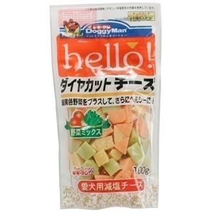 〔まとめ〕 ドッグフード ペットフード ドギーマン heLLo！ダイヤカットチーズ 野菜ミックス 100g 18セット 日本製 ドックフード【代引不可】