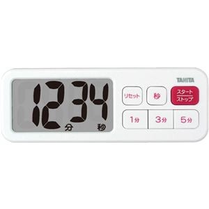 （まとめ）タニタ でか見えプラスタイマー ホワイト TD-395-WH 1個 【×3セット】