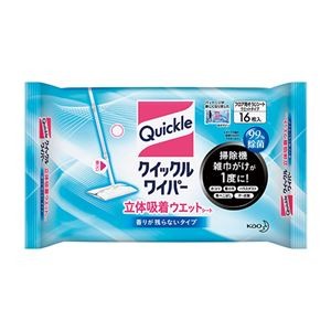 （まとめ） 花王 クイックルワイパー 立体吸着ウエットシート 16枚入 【×5セット】
