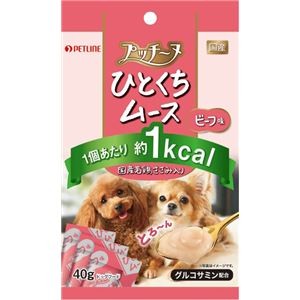 〔まとめ〕 ドッグフード ペットフード プッチーヌ ひとくちムース 国産若鶏ささみ入りビーフ味 40g 20セット ペット用品【代引不可】