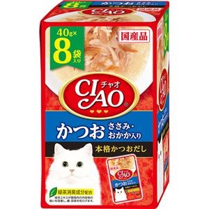 〔まとめ〕 キャットフード ペットフード CIAO パウチ かつお ささみ・おかか入り 40g×8袋 5セット 日本製 猫用品 ペット用品【代引不可】