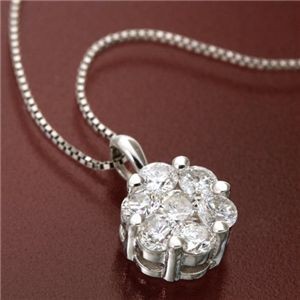 K18WG インビジブルセッティングダイヤモンドペンダント/ネックレス
