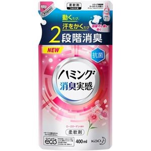 (まとめ) 花王 ハミング 消臭実感 ローズガーデン つめかえ用 400ml 1個 【×10セット】