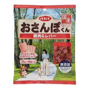 〔まとめ〕 ドッグフード ペットフード おさんぽくん 鶏肉＆レバー 15g×4袋入 24セット d.b.f 日本製 ペット用品 犬用フード