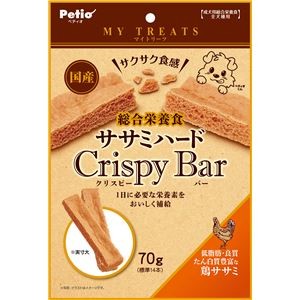 〔まとめ〕 ドッグフード ペットフード マイトリーツ 総合栄養食 ササミハードクリスピーバー 鶏ササミ 70g 12セット Petio