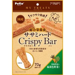 〔まとめ〕 ドッグフード ペットフード マイトリーツ 総合栄養食 ササミハードクリスピーバー 緑黄色野菜入り 70g 12組 Petio