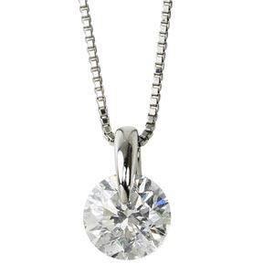 ダイヤモンドペンダント／ネックレス 一粒 プラチナ Pt900 0.5ct ダイヤネックレス 一点留 Hカラー SI2クラス Good 0.5カラット 鑑定書付き