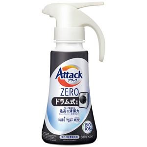 （まとめ）花王 アタックZERO ドラム式専用本体 ワンハンド 380g 1個【×10セット】