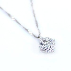 純プラチナ 0.7ct 4つ爪ダイヤモンドペンダント/ネックレス (鑑別書付き)