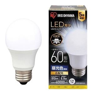 アイリスオーヤマ LED電球60W E26 広配光 昼光色 4個セット