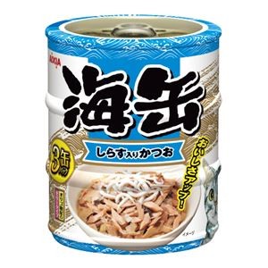 【まとめ】海缶ミニ3P しらす入りかつお 180g(60g×3缶)［猫用フード］【×24セット】