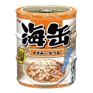 【まとめ】海缶ミニ3P ささみ入りかつお 180g(60g×3缶)［猫用フード］【×24セット】