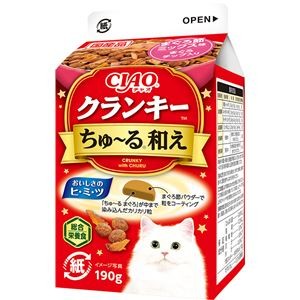 （まとめ） CIAO クランキーちゅ～る和え牛乳パック まぐろ節ミックス味 190g （ペットフード・猫用） 【×5セット】