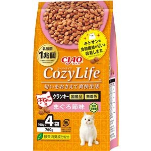 （まとめ） CIAO CozyLife クランキー 子ねこ用 まぐろ節味 760g（190g×4袋） （ペットフード・猫用） 【×3セット】