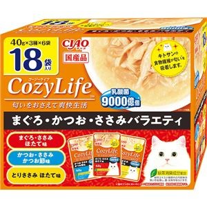 CIAO CozyLifeパウチ まぐろ・かつお・ささみバラエティ 40g×18袋入 （ペットフード・猫用）