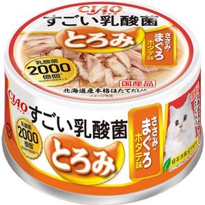 （まとめ） CIAO すごい乳酸菌とろみ ささみ・まぐろ ホタテ味 80g （ペットフード・猫用） 【×24セット】