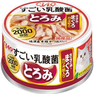 （まとめ） CIAO すごい乳酸菌とろみ ささみ・まぐろ かつお節入り 80g （ペットフード・猫用） 【×24セット】