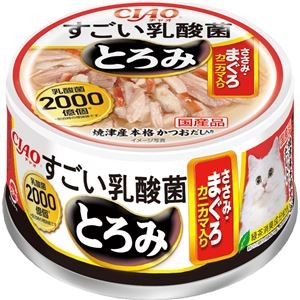 （まとめ） CIAO すごい乳酸菌とろみ ささみ・まぐろ カニカマ入り 80g （ペットフード・猫用） 【×24セット】