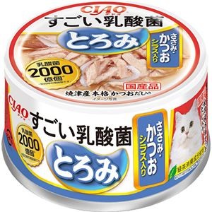 （まとめ） CIAO すごい乳酸菌とろみ ささみ・かつお シラス入り 80g （ペットフード・猫用） 【×24セット】