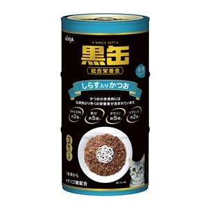 （まとめ） 黒缶3P しらす入りかつお 480g （ペットフード・猫用） 【×5セット】