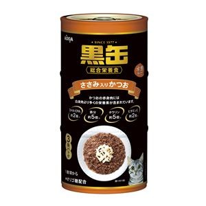 （まとめ） 黒缶3P ささみ入りかつお 480g （ペットフード・猫用） 【×5セット】