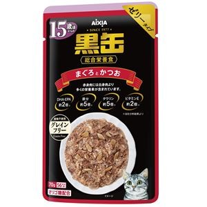 （まとめ） 黒缶パウチ 15歳頃からのまぐろとかつお 70g （ペットフード・猫用） 【×24セット】