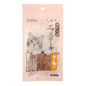 （まとめ） ペットプロ 猫用やわらかプチステーキ サーモン 30g （ペットフード・猫用） 【×10セット】