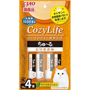 （まとめ） CIAO CozyLifeちゅ～る とりささみ 14g×4本 （ペットフード・猫用） 【×10セット】