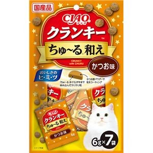 （まとめ） CIAO クランキー ちゅ～る和え かつお味 6g×7袋 （ペットフード・猫用） 【×10セット】