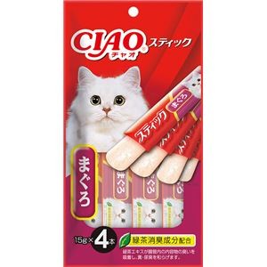 （まとめ） CIAO スティック まぐろ 15g×4本 （ペットフード・猫用） 【×10セット】