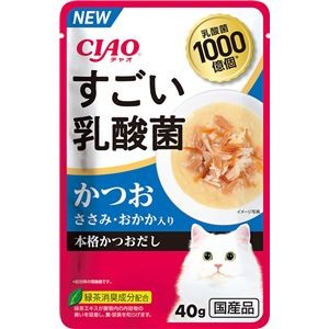 （まとめ） CIAO すごい乳酸菌パウチ かつお ささみ・おかか入り 40g （ペットフード・猫用） 【×24セット】