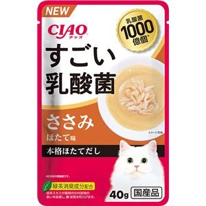 （まとめ） CIAO すごい乳酸菌パウチ ささみ ほたて味 40g （ペットフード・猫用） 【×24セット】