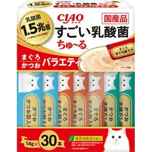 CIAO すごい乳酸菌ちゅ～る まぐろ・かつおバラエティ 14g×30本 （ペットフード・猫用）