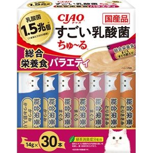 CIAO すごい乳酸菌ちゅ～る 総合栄養食バラエティ 14g×30本 （ペットフード・猫用）