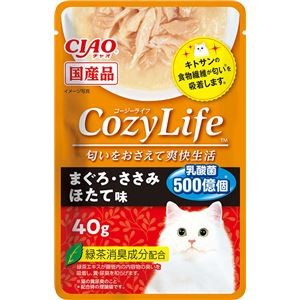 （まとめ） CIAO CozyLifeパウチ まぐろ・ささみ ほたて味 40g （ペットフード・猫用） 【×24セット】