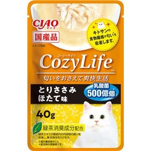 （まとめ） CIAO CozyLifeパウチ とりささみ ほたて味 40g （ペットフード・猫用） 【×24セット】