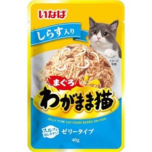 （まとめ） いなば わがまま猫まぐろパウチ しらす入り 40g （ペットフード・猫用） 【×24セット】